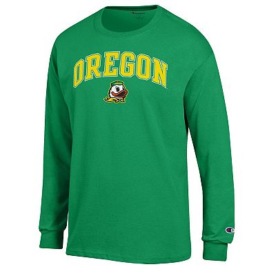 Men's Champion® Green Oregon Ducks Arch Over Logo Long Sleeve T-Shirt