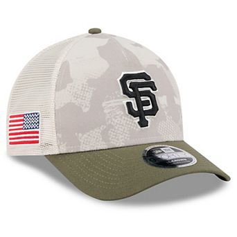 Men's New Era Light Beige/Olive San Francisco Giants 2025 Armed Forces Day 9FORTY M-Crown A-Frame Adjustable Hat