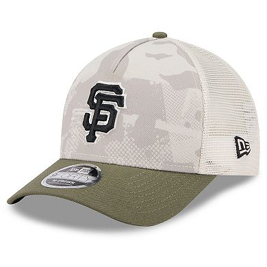 Men's New Era Light Beige/Olive San Francisco Giants 2025 Armed Forces Day 9FORTY M-Crown A-Frame Adjustable Hat