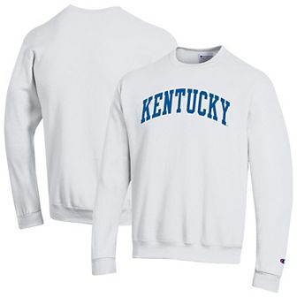 Men's Champion White Kentucky Wildcats Basic Arch Fleece Pullover Sweatshirt