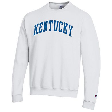 Men's Champion White Kentucky Wildcats Basic Arch Fleece Pullover Sweatshirt