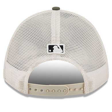 Men's New Era Light Beige/Olive Chicago Cubs 2025 Armed Forces Day 9FORTY M-Crown A-Frame Adjustable Hat