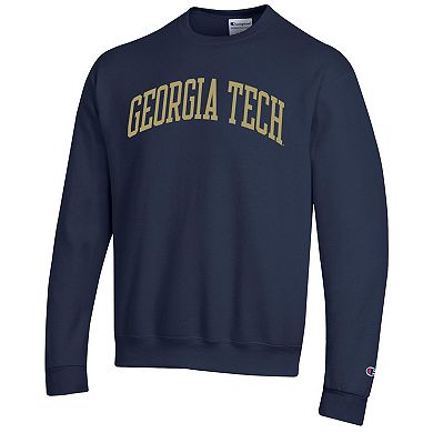 Men's Champion Navy Georgia Tech Yellow Jackets Basic Arch Fleece Pullover Sweatshirt