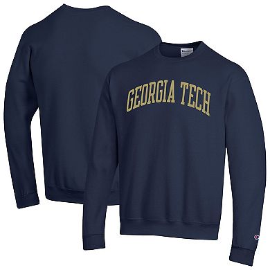 Men's Champion Navy Georgia Tech Yellow Jackets Basic Arch Fleece Pullover Sweatshirt