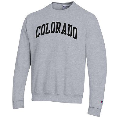 Men's Champion Heather Gray Colorado Buffaloes Basic Arch Fleece Pullover Sweatshirt