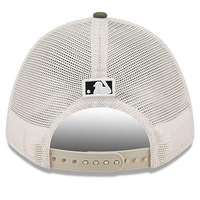 Men's New Era Light Beige/Olive Houston Astros 2025 Armed Forces Day 9FORTY M-Crown A-Frame Adjustable Hat