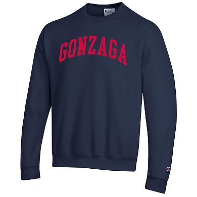 Men's Champion Navy Gonzaga Bulldogs Basic Arch Fleece Pullover Sweatshirt