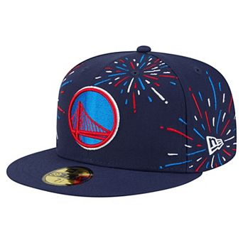 Men's�New Era Navy Golden State Warriors Americana Fireworks 59FIFTY Fitted Hat