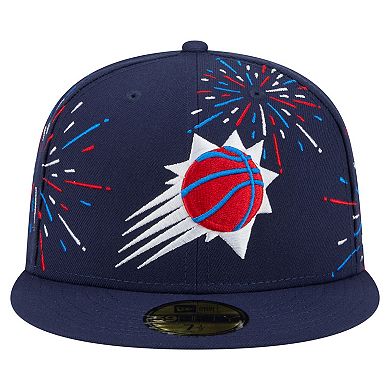 Men's New Era Navy Phoenix Suns Americana Fireworks 59FIFTY Fitted Hat