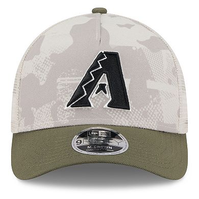 Men's New Era Light Beige/Olive Arizona Diamondbacks 2025 Armed Forces Day 9FORTY M-Crown A-Frame Adjustable Hat