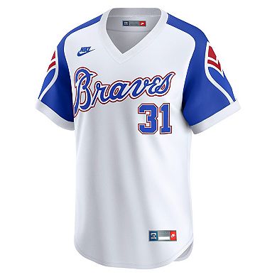 Men's Nike Greg Maddux White Atlanta Braves Throwback Cooperstown Collection Limited Jersey