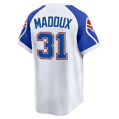 Men's Nike Greg Maddux White Atlanta Braves Throwback Cooperstown Collection Limited Jersey