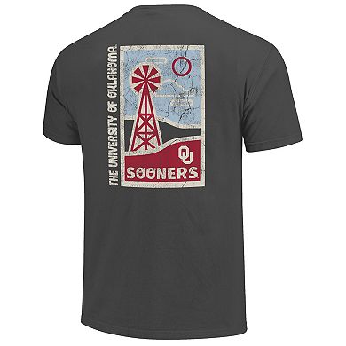 Men's Graphite Oklahoma Sooners Comfort Colors Minimal Vista Distressed Graphics T-Shirt