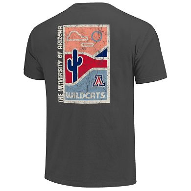 Men's Graphite Arizona Wildcats Comfort Colors Minimal Vista Distressed Graphics T-Shirt