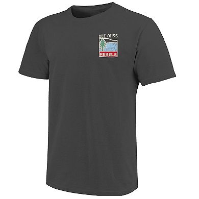 Men's Graphite Ole Miss Rebels Comfort Colors Minimal Vista Distressed Graphics T-Shirt