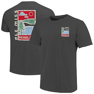 Men's Graphite Ole Miss Rebels Comfort Colors Minimal Vista Distressed Graphics T-Shirt