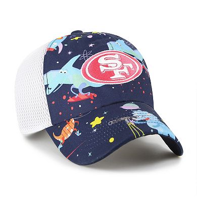 Youth '47 Navy San Francisco 49ers Space Dino Adjustable Trucker Hat