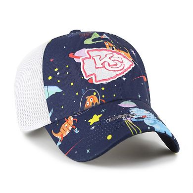 Youth '47 Navy Kansas City Chiefs Space Dino Adjustable Trucker Hat