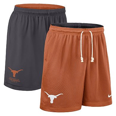Men's Nike Burnt Orange/Charcoal Texas Longhorns 2025 Sideline Reversible Performance Shorts