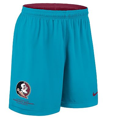 Men's Nike Garnet/Turquoise Florida State Seminoles 2025 Sideline Reversible Performance Shorts