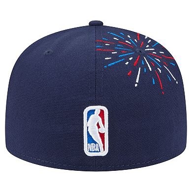 Men's New Era Navy Chicago Bulls Americana Fireworks 59FIFTY Fitted Hat