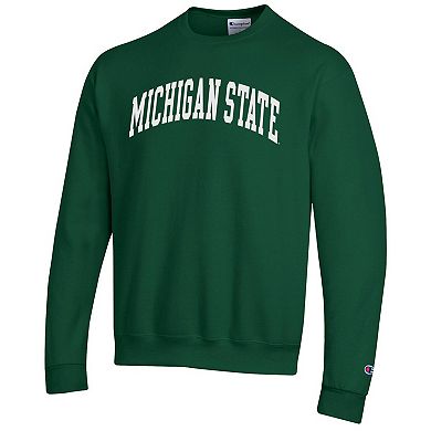 Men's Champion Green Michigan State Spartans Basic Arch Fleece Pullover Sweatshirt