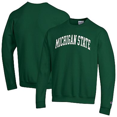 Men's Champion Green Michigan State Spartans Basic Arch Fleece Pullover Sweatshirt