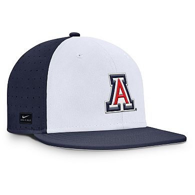 Men's Nike White/Navy Arizona Wildcats On-Field Dugout True Performance Fitted Hat