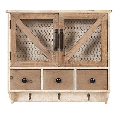 Hutchins Decorative Three Drawer Wood Wall Cabinet
