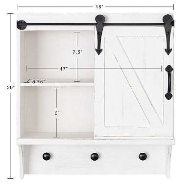 Cates Decorative Barn Door Wood Wall Mounted Cabinet