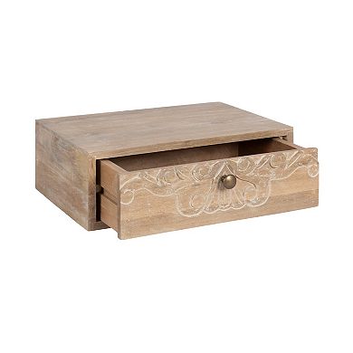 Mirza Carved Wood Floating Side Table