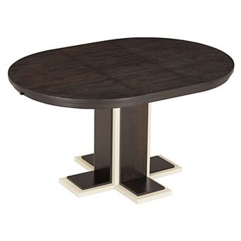 Merax Extendable Dining Table with a 16-inch Middle Leaf, 42''-58'' Oval Dining Table