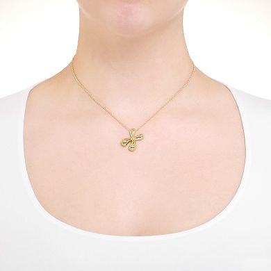 Athra NJ Inc 14k Gold Flash Plated Bubble Initial Necklace