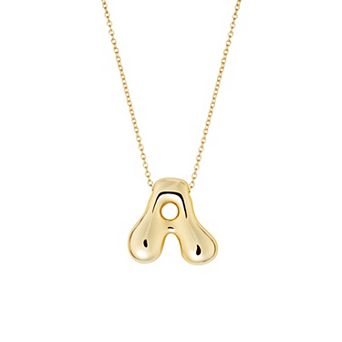Athra NJ Inc 14k Gold Flash Plated Bubble Initial Necklace