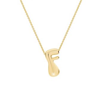 Athra NJ Inc 14k Gold Flash Plated Bubble Initial Necklace