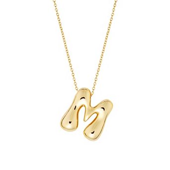 Athra NJ Inc 14k Gold Flash Plated Bubble Initial Necklace