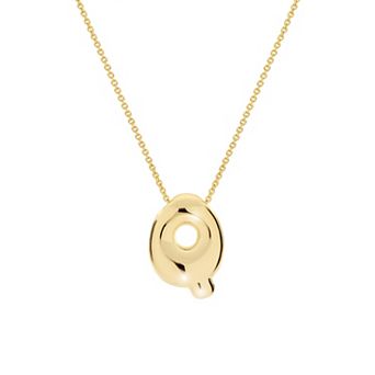 Athra NJ Inc 14k Gold Flash Plated Bubble Initial Necklace