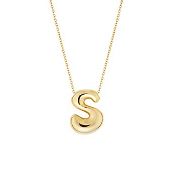 Athra NJ Inc 14k Gold Flash Plated Bubble Initial Necklace