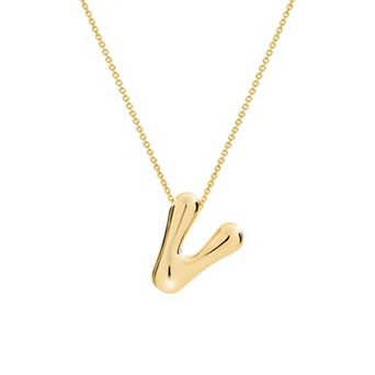 Athra NJ Inc 14k Gold Flash Plated Bubble Initial Necklace