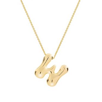 Athra NJ Inc 14k Gold Flash Plated Bubble Initial Necklace