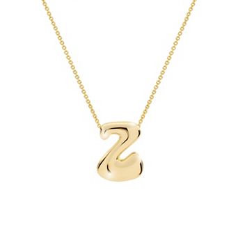 Athra NJ Inc 14k Gold Flash Plated Bubble Initial Necklace