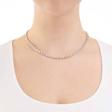 Athra NJ Inc Fine Silver Plated Curb Simulated Pearl Chain Necklace