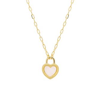 Athra NJ Inc 14k Gold Flash Plated Heart Paperclip Necklace