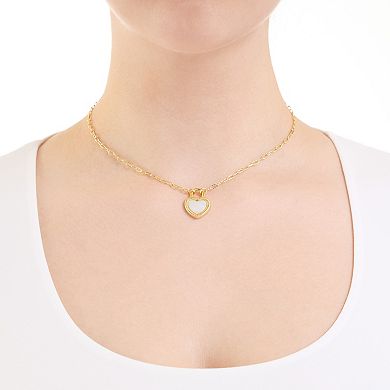 Athra NJ Inc 14k Gold Flash Plated Heart Paperclip Necklace