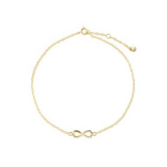 Athra NJ Inc 14k Gold Flash Plated Infinity Anklet