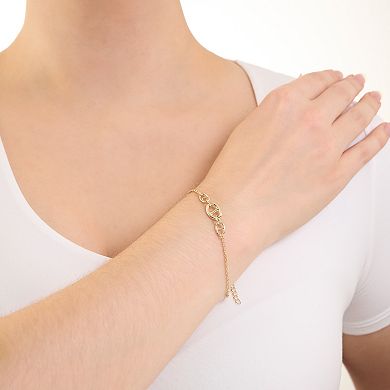 Athra NJ Inc 14k Gold Flash Plated Cable Chain & Mariner Link Bracelet