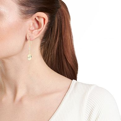 Athra NJ Inc 14k Gold Flash Plated Bezel Cubic Zirconia Mary Chain Drop Earrings