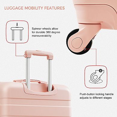 Merax Luggage Sets New Model ABS Hardshell 3pcs
