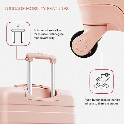 Merax Luggage Sets New Model ABS Hardshell 3pcs