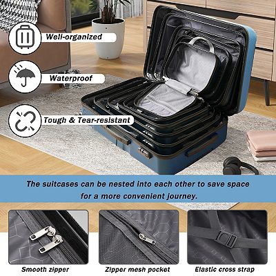 Merax 6-Piece ABS Hardshell Luggage Set - Lightweight & Durable